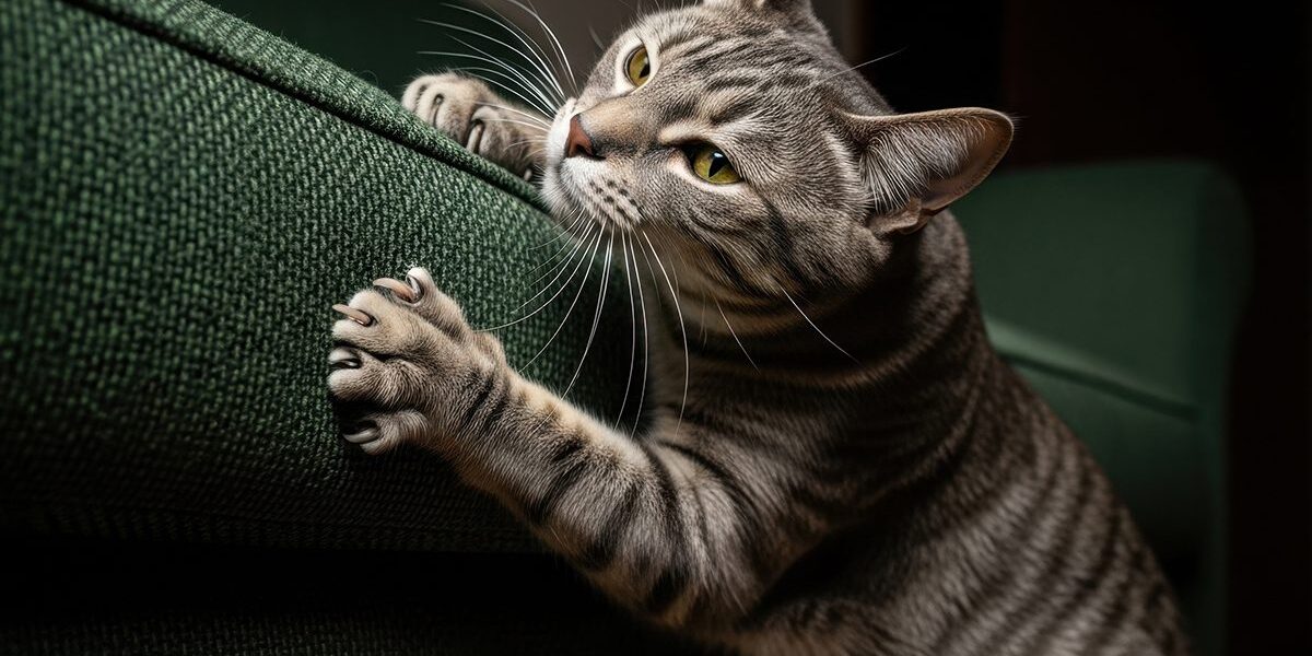 Cat Scratching Arm Of Couch